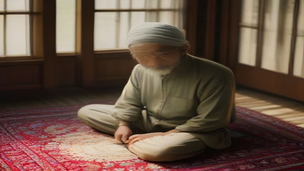 Ilustrasi muslim mencontohkan adab dalam islam yang baik dan sopan sehari-hari