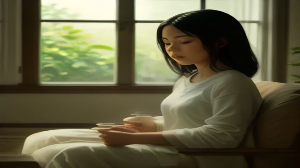 Ilustrasi seseorang sedang berdoa dengan tenang sebagai wujud cara ikhlas melepaskan masalah hidup.