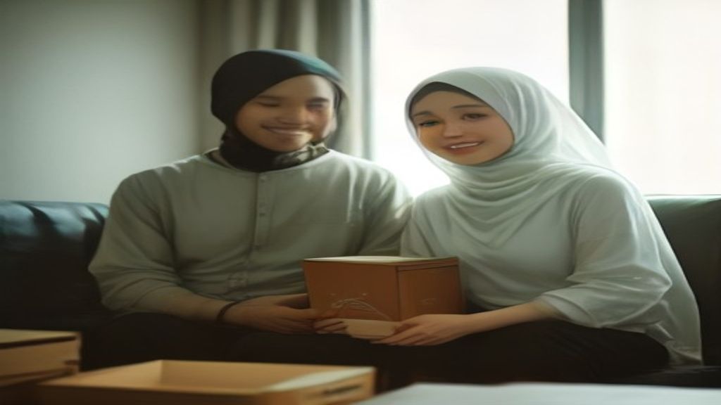 Ilustrasi komunikasi harmonis dan keintiman emosional dalam hubungan suami istri.