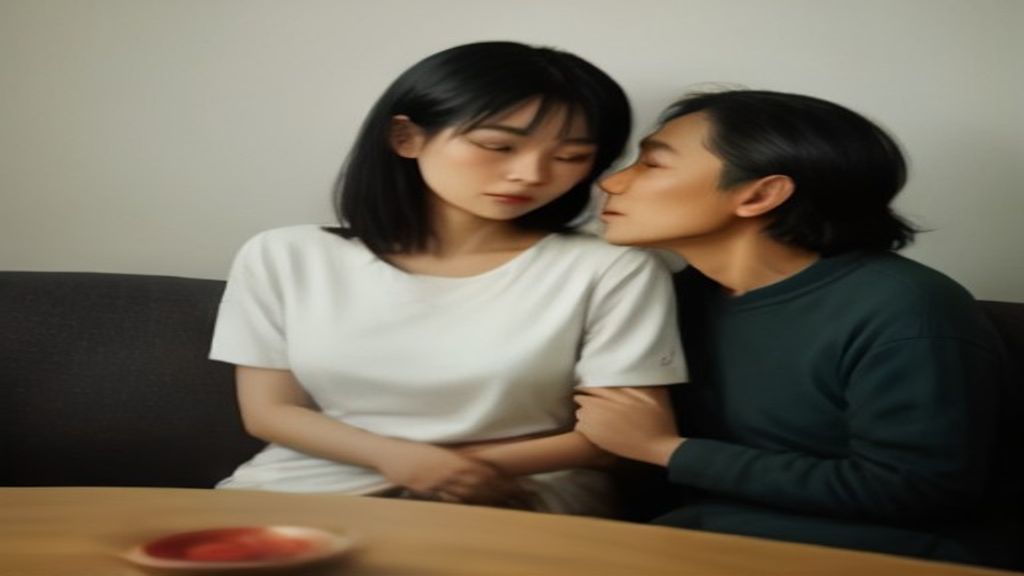 Ilustrasi keluarga yang sedang mengalami krisis komunikasi dan masalah emosional di rumah.