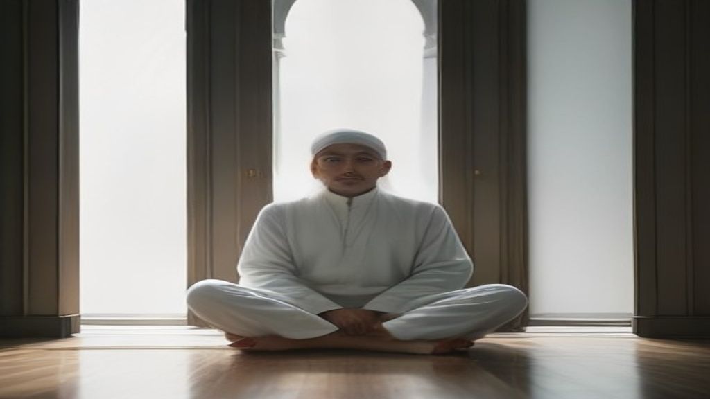 Ilustrasi seseorang sedang bersujud khusyuk mencerminkan kedalaman mahabbah kepada Allah SWT.