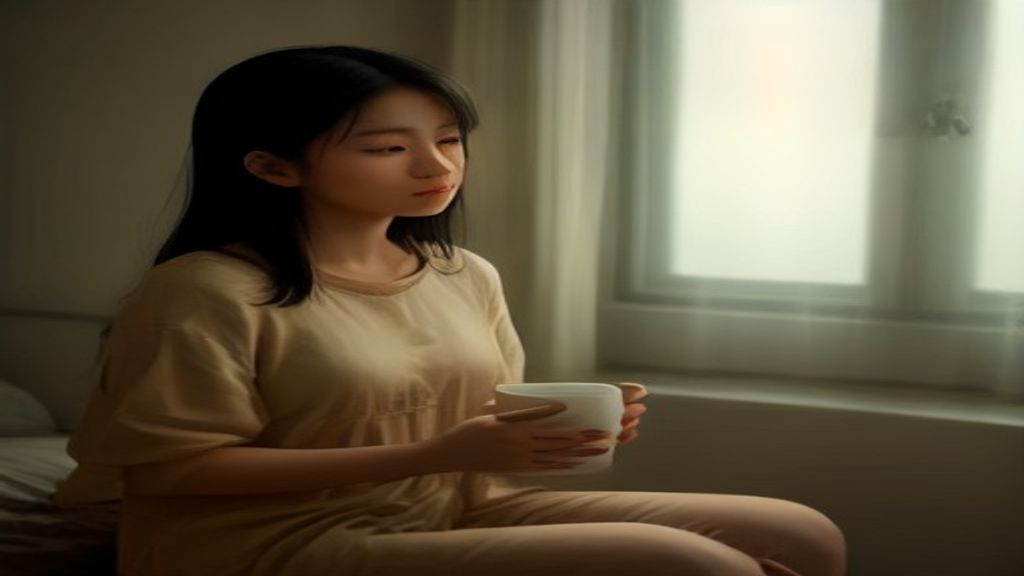 Ilustrasi seseorang sedang duduk tenang melakukan refleksi diri untuk ketenangan mental dan evaluasi hidup.